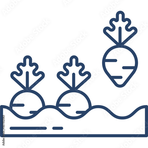 Carrot Icon Growing in Field