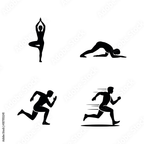 People doing various fitness activities Vector