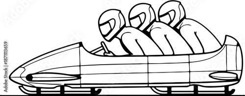Bobsled Racing Team Illustration