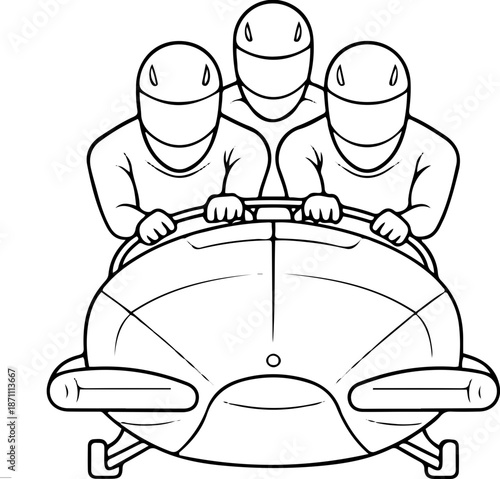 Bobsled Team Coloring Page