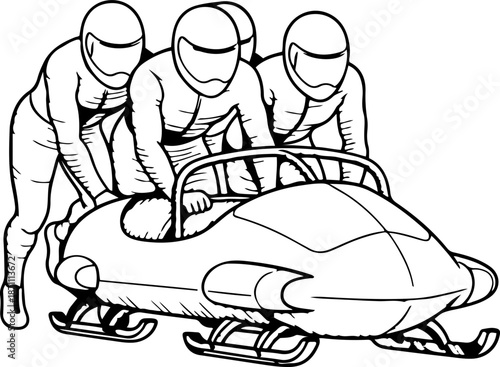 Bobsled Team Coloring Page