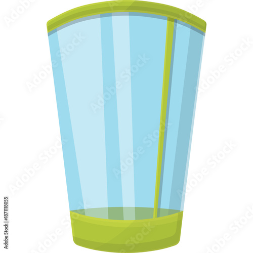 Cartoon Glass with Green Rim
