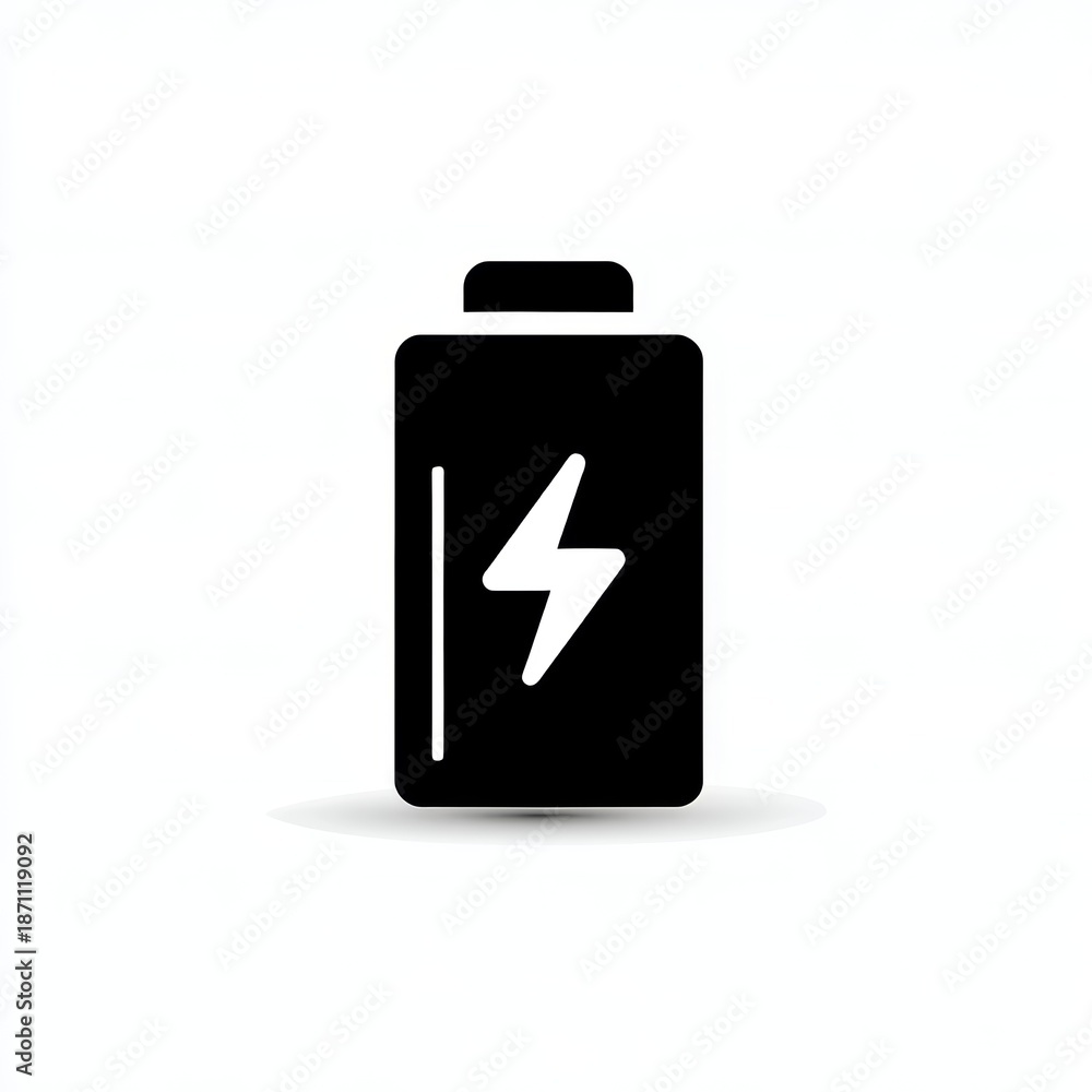 Fototapeta premium battery charging system pictogram black and white
