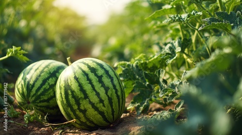watermelon harvest on the ground