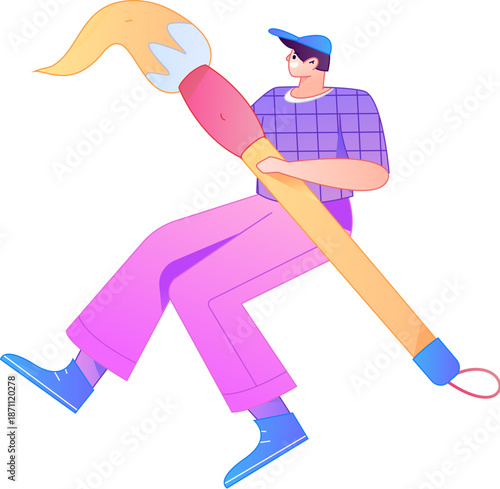 Doctor Character Professional Pose Medical Diagnosis Consultation Gradient Flat Vector Illustration Health Service Pose Asset
