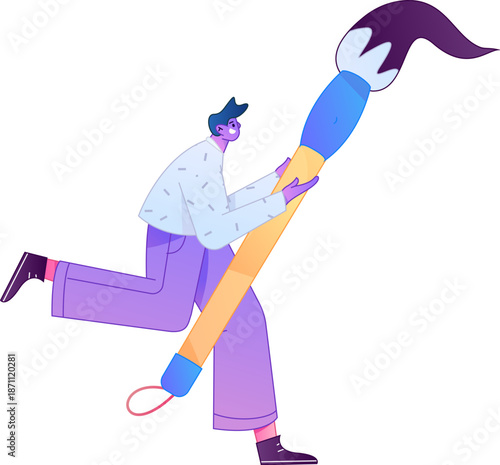 Doctor Character Professional Pose Medical Diagnosis Consultation Gradient Flat Vector Illustration Health Service Pose Asset
