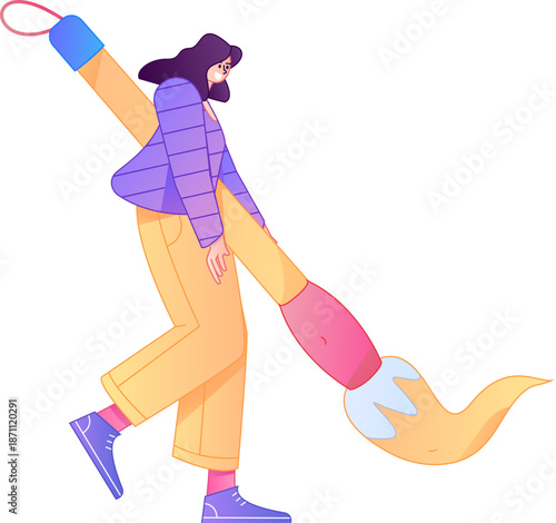 Doctor Character Professional Pose Medical Diagnosis Consultation Gradient Flat Vector Illustration Health Service Pose Asset
