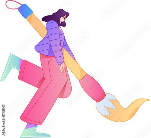 Doctor Character Professional Pose Medical Diagnosis Consultation Gradient Flat Vector Illustration Health Service Pose Asset
