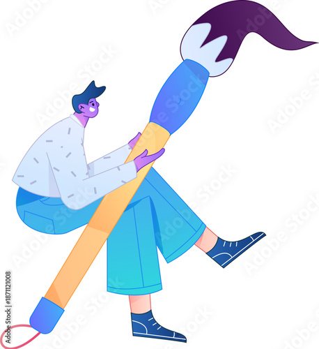 Doctor Character Professional Pose Medical Diagnosis Consultation Gradient Flat Vector Illustration Health Service Pose Asset
