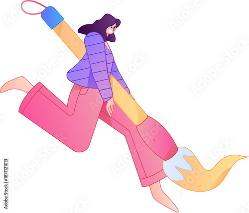 Doctor Character Professional Pose Medical Diagnosis Consultation Gradient Flat Vector Illustration Health Service Pose Asset
