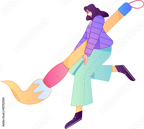 Doctor Character Professional Pose Medical Diagnosis Consultation Gradient Flat Vector Illustration Health Service Pose Asset
