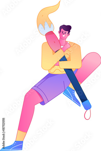 Doctor Character Professional Pose Medical Diagnosis Consultation Gradient Flat Vector Illustration Health Service Pose Asset
