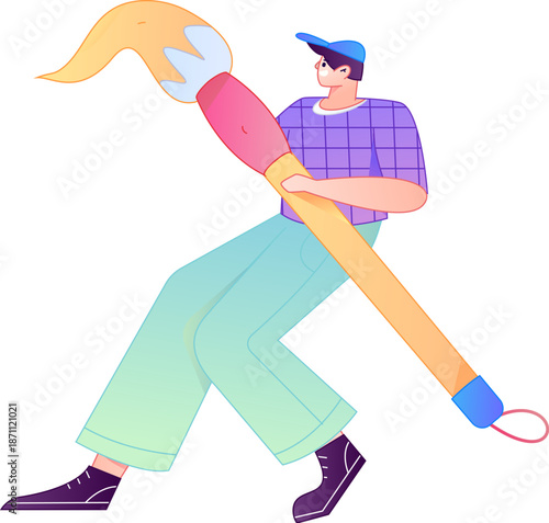 Doctor Character Professional Pose Medical Diagnosis Consultation Gradient Flat Vector Illustration Health Service Pose Asset
