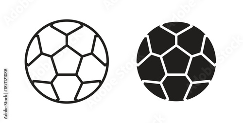 Football icons in filled, thin line, outline and strokes