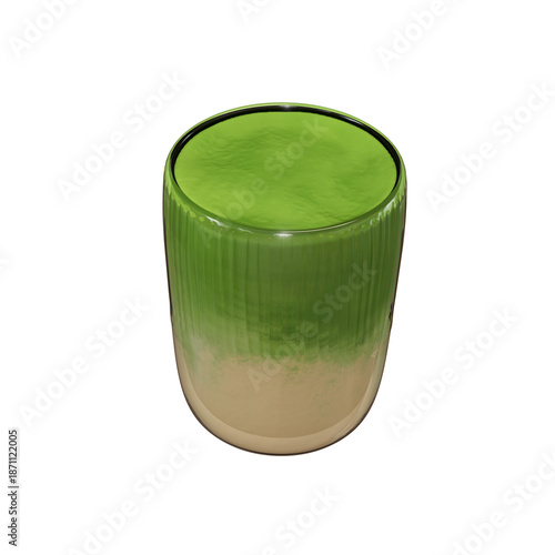 3d a cup of matcha latte illustration