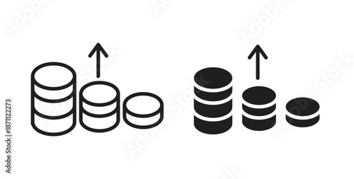 Income icons in filled, thin line, outline and strokes