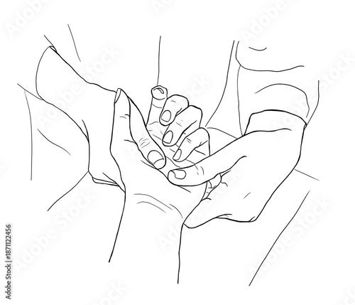 Bild auf Leinwand masseur's hands performing a relaxing massage on one hand