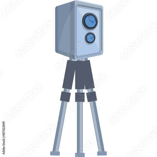 Cartoon Speed Camera on Tripod