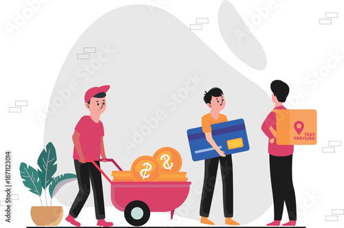 Online Shopping and Fast Delivery Service Vector Characters - Last Mile Logistics Pack, E-commerce Delivery & Shipping Vector Illustration Bundle