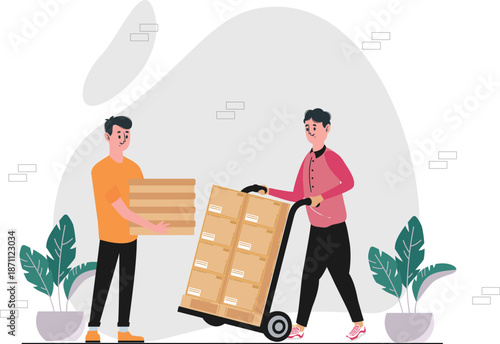 Online Shopping and Fast Delivery Service Vector Characters - Last Mile Logistics Pack, E-commerce Delivery & Shipping Vector Illustration Bundle