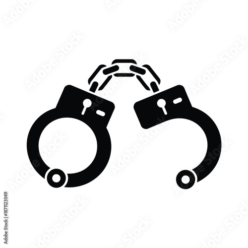 Open handcuffs icon a symbol of restraint and legal justice