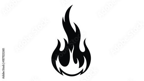 Abstract black flame design a striking visual element in silhouette