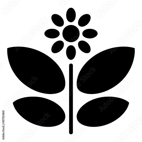 Herbal Medicine symbol icon Silhouette vector on white background