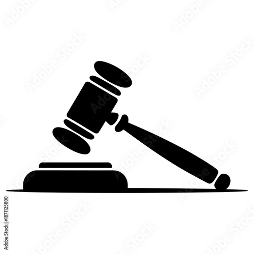 Court Gavel Symbol Icon Legal Silhouette Vector on white background