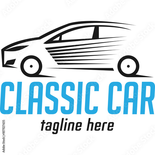 Classic Car Logo with Motion Lines