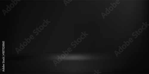 Product showcase with spotlight. Black studio room background. Use as montage for product display