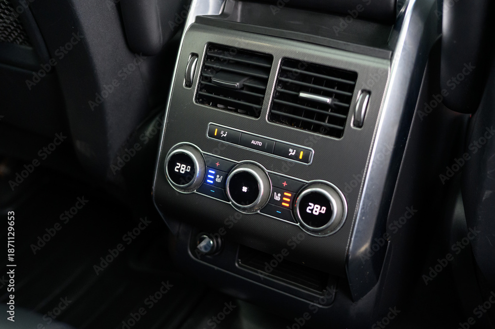Fototapeta premium Car screen showing heated and ventilated seat controls