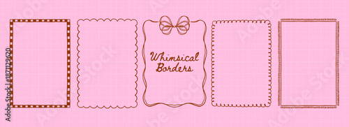 Whimsical Romantic Hand Drawn Border Portrait