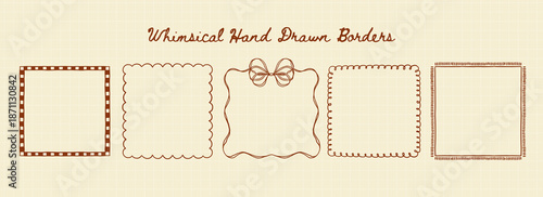 Whimsical Romantic Hand Drawn Border Square
