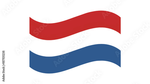the Netherlands national flag, featuring three horizontal wavy bands