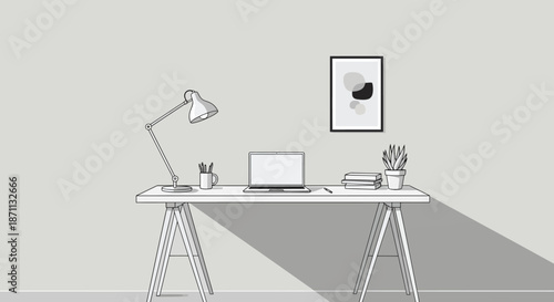 Minimalist Home Office Desk Workspace Setup