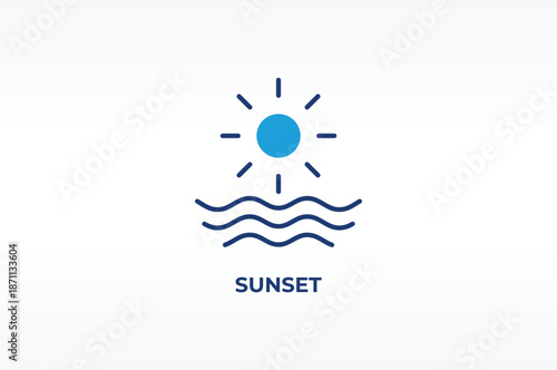 SUNSET vector, icon or logo sign isolated symbol illustration