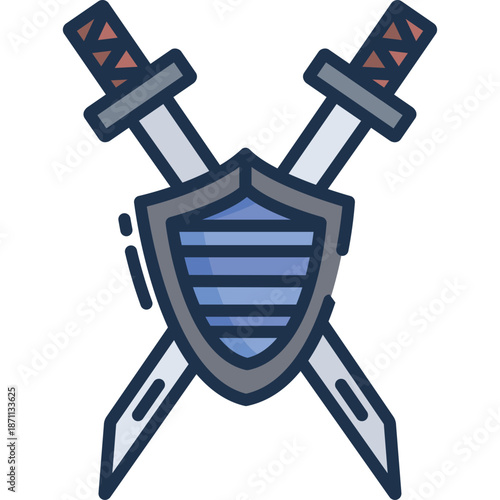 Crossed Swords and Shield Icon