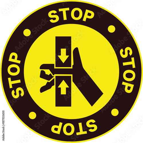 Crushing Hazard Warning Sign