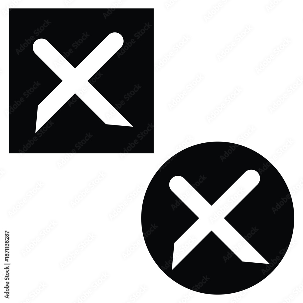 Obraz premium black and white x marks symbols