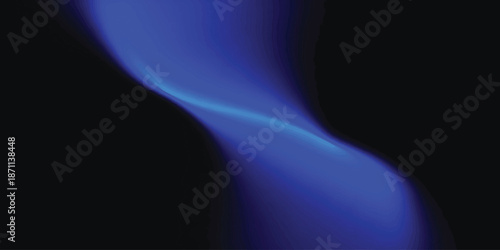 Abstract Blue Wave on Black Background