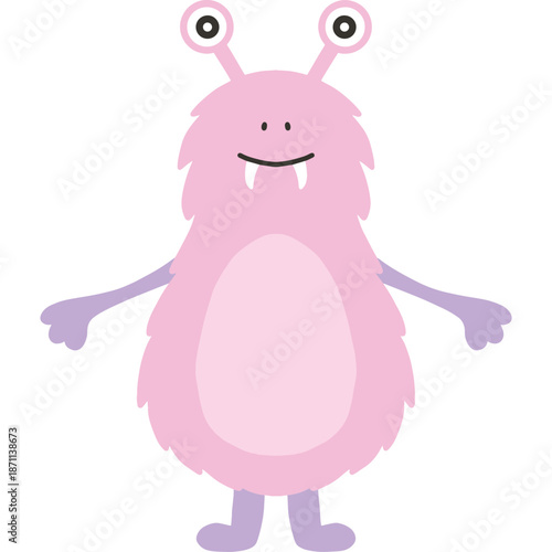 Cute Pink Monster Illustration