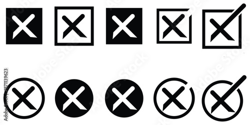 Cross symbols in various shapes and colors