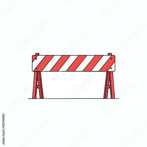 Red and White Barricade Illustration