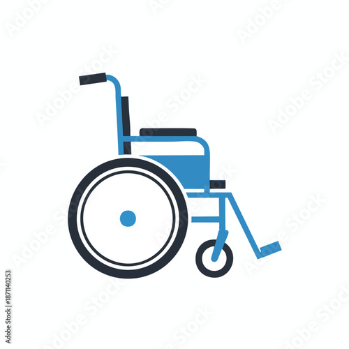 Blue Wheelchair with Black Wheels