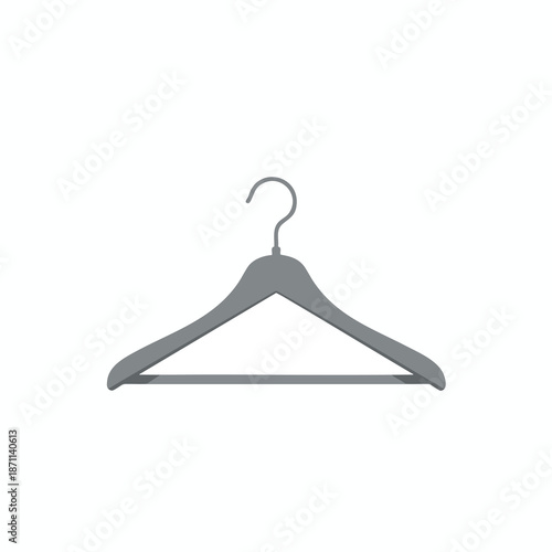 Grey Clothes Hanger on White Background