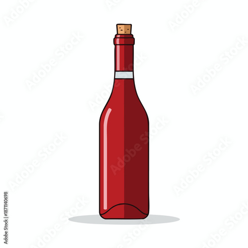 Red Wine Bottle with Cork