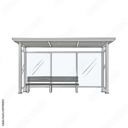 Simple Bus Stop Shelter Illustration