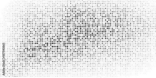 Abstract monochrome halftone pattern. Futuristic panel. Grunge dotted backdrop with circles, dots, point. Design element for web banners, posters, cards, wallpapers, sites. Black and white color