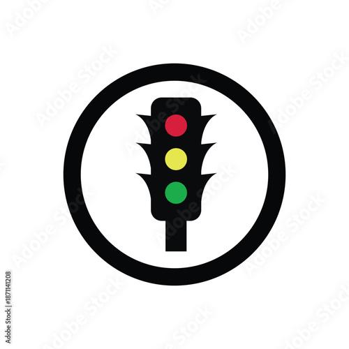 traffic light logo icon illustration flat