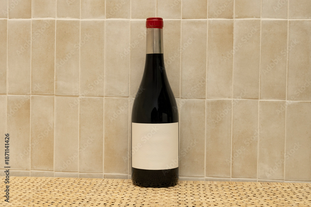 Φωτογραφία Close-up image of the necks and bodies of full wine bottles, firmly attached to a wall, with the liquid at rest and no apparent bubbles